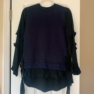 Zara Satin Mix Crew Neck